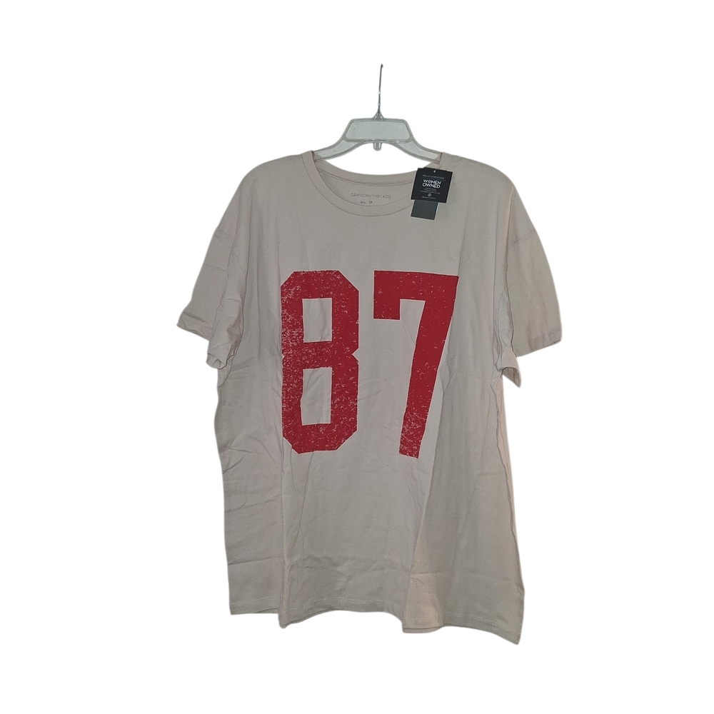 Grayson Threads Cream Tee with Red '87' Graphic